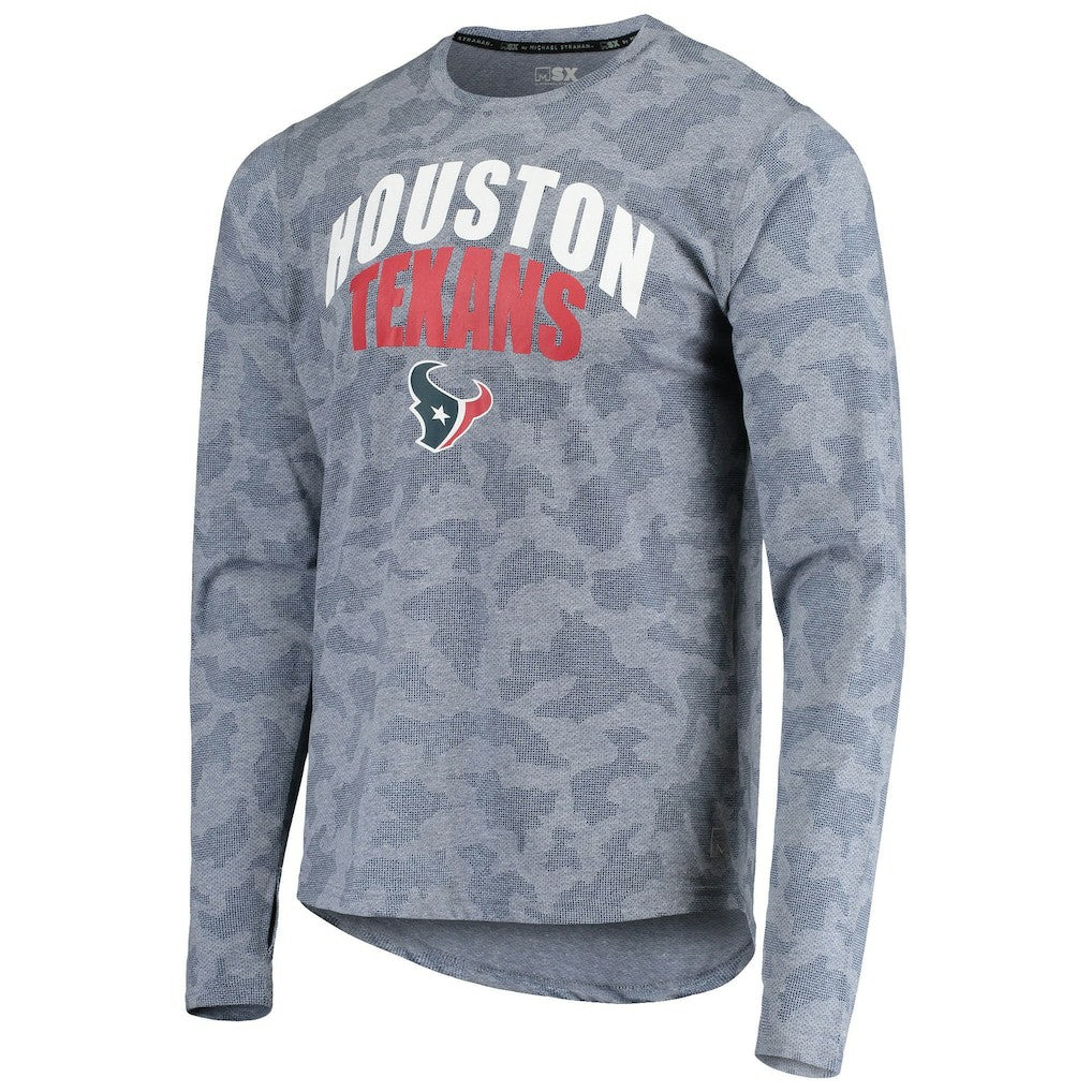 Houston Texans MSX by Michael Strahan Camo Performance Long Sleeve T-Shirt - Navy T-shirts
