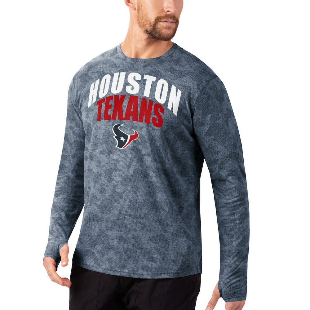 Houston Texans MSX by Michael Strahan Camo Performance Long Sleeve T-Shirt - Navy T-shirts