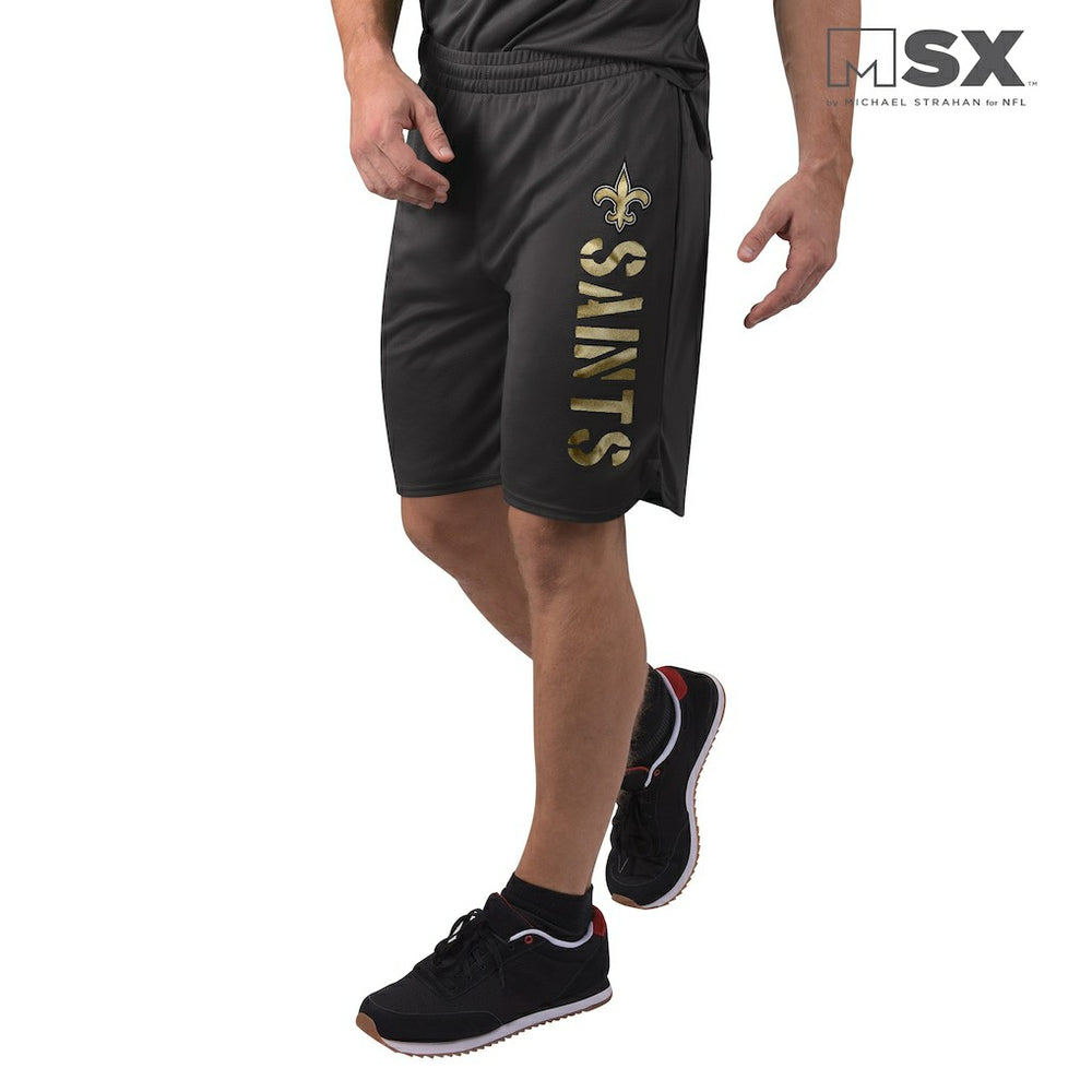 New Orleans Saints MSX by Michael Strahan Training Shorts - Black Shorts