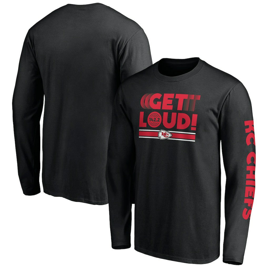 Kansas City Chiefs Hometown Collection Facemask Long Sleeve T-Shirt - Black T-shirts