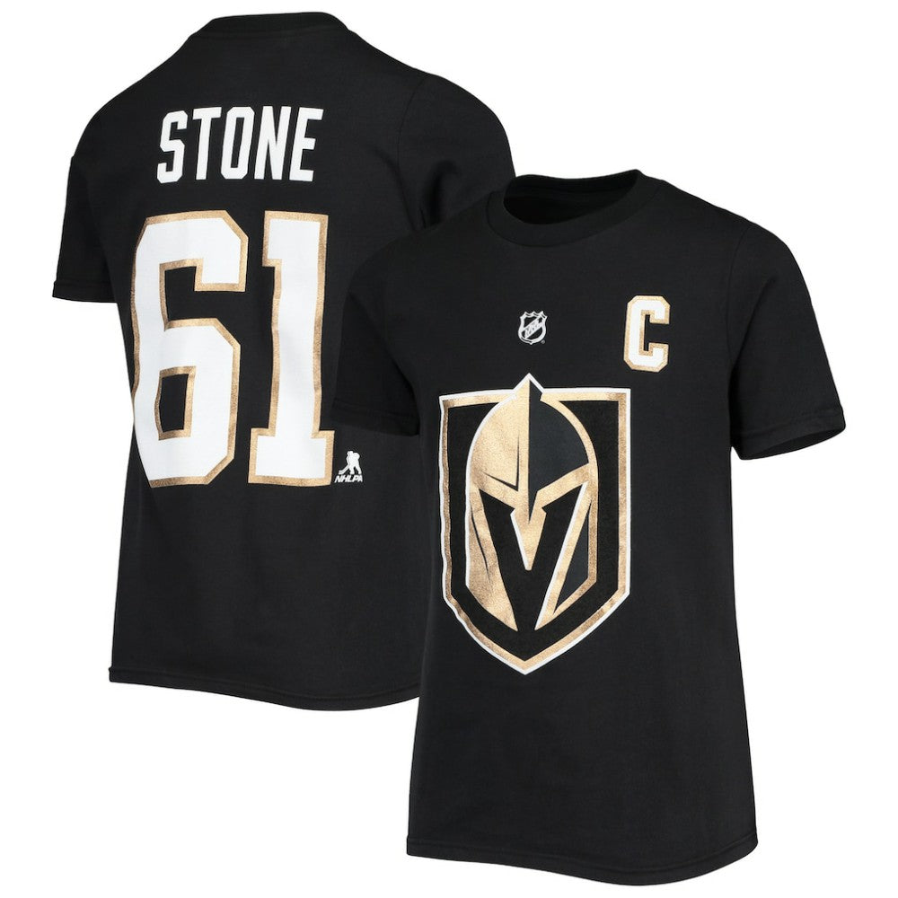 Mark Stone Vegas Golden Knights Youth Player Name & Number T-Shirt - Black | US 4357686
