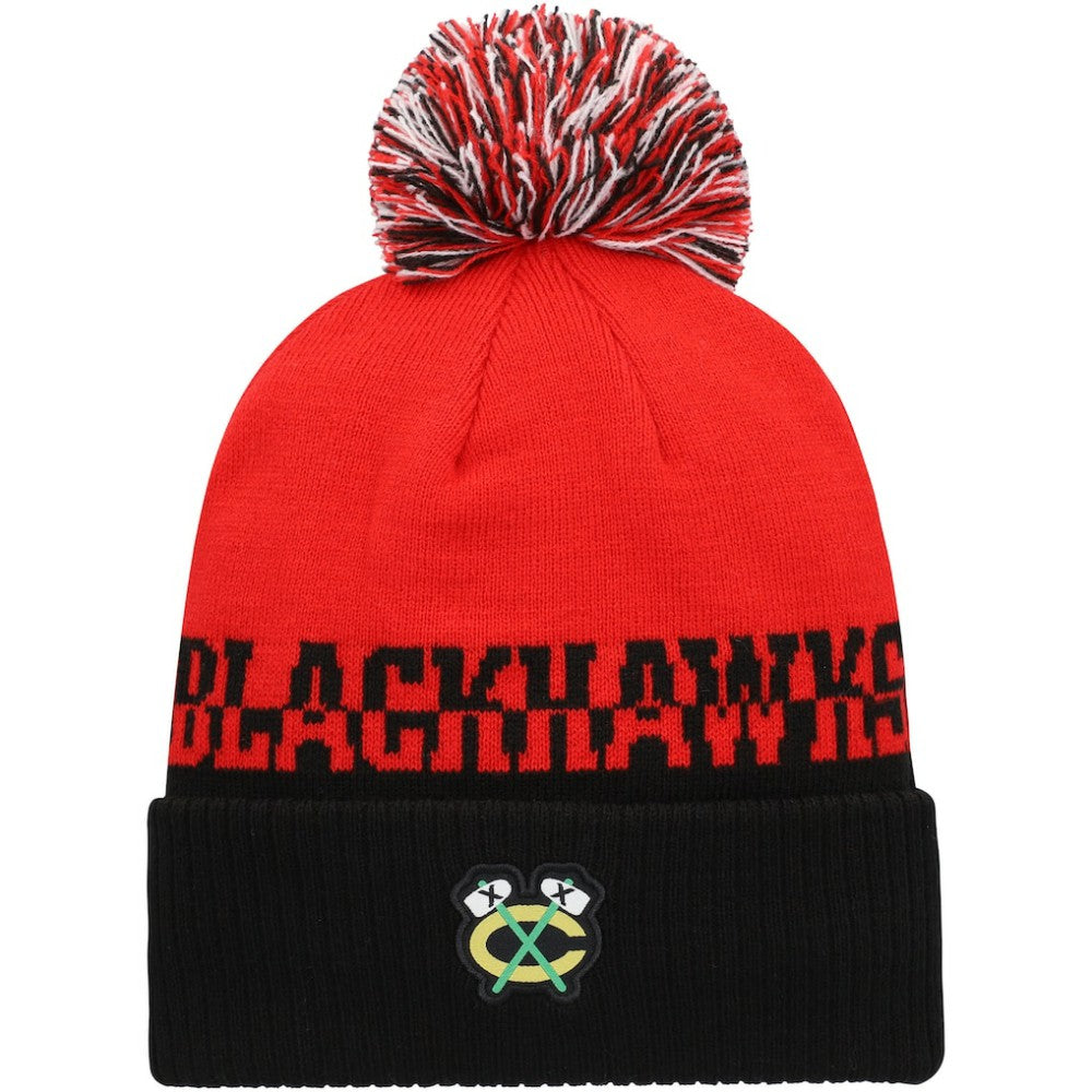 Chicago Blackhawks adidas COLD.RDY Cuffed Knit Hat with Pom - Red/Black | US 4360103