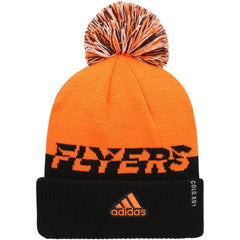 Philadelphia Flyers adidas COLD.RDY Cuffed Knit Hat with Pom - Orange/Black | US 4360111