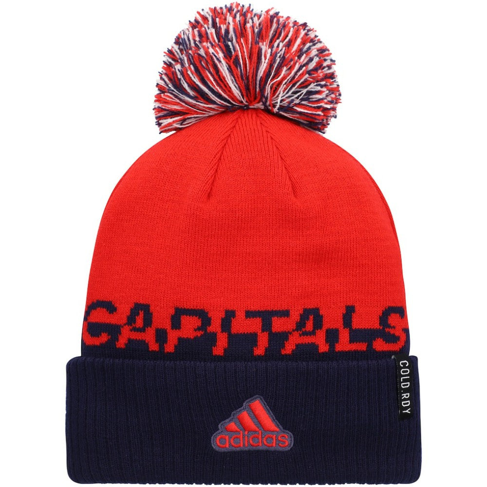 Washington Capitals adidas COLD.RDY Cuffed Knit Hat with Pom - Red/Navy | US 4360127