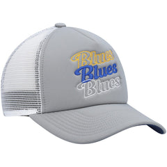 St. Louis Blues adidas Women's Foam Trucker Snapback Hat - Gray/White | US 4360315