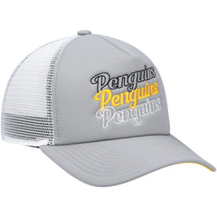 Pittsburgh Penguins adidas Women's Foam Trucker Snapback Hat - Gray/White | US 4360316