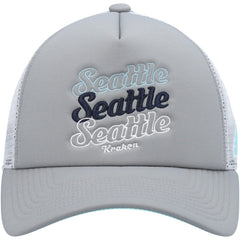 Seattle Kraken adidas Women's Foam Trucker Snapback Hat - Gray/White | US 4360323
