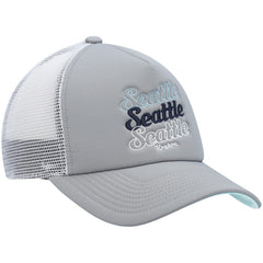Seattle Kraken adidas Women's Foam Trucker Snapback Hat - Gray/White | US 4360323