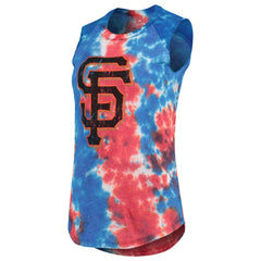 San Francisco Giants Majestic Threads Women's Tie-Dye Tri-Blend Muscle Tank Top - Red/Blue Tanks