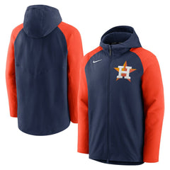 Houston Astros Nike Authentic Collection Performance Raglan Full-Zip Hoodie - Navy/Orange Hoodies