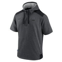 St. Louis Cardinals Nike Authentic Collection Dry Flux Performance Quarter-Zip Short Sleeve Hoodie - Heathered Charcoal/Black Hoodies