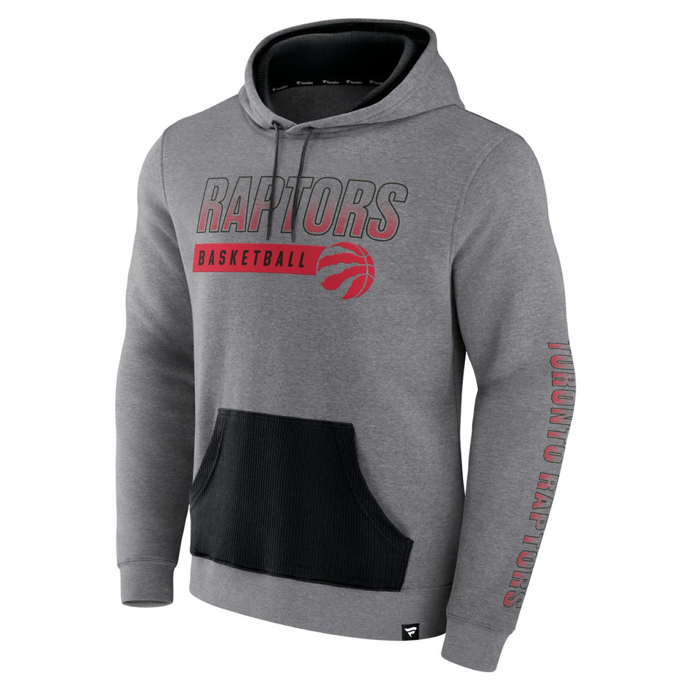 Toronto Raptors Off The Bench Color Block Pullover Hoodie Heathered Gray - Fanatics