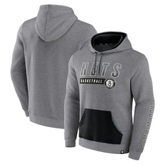 Brooklyn Nets Off The Bench Color Block Pullover Hoodie Heathered Gray - Fanatics
