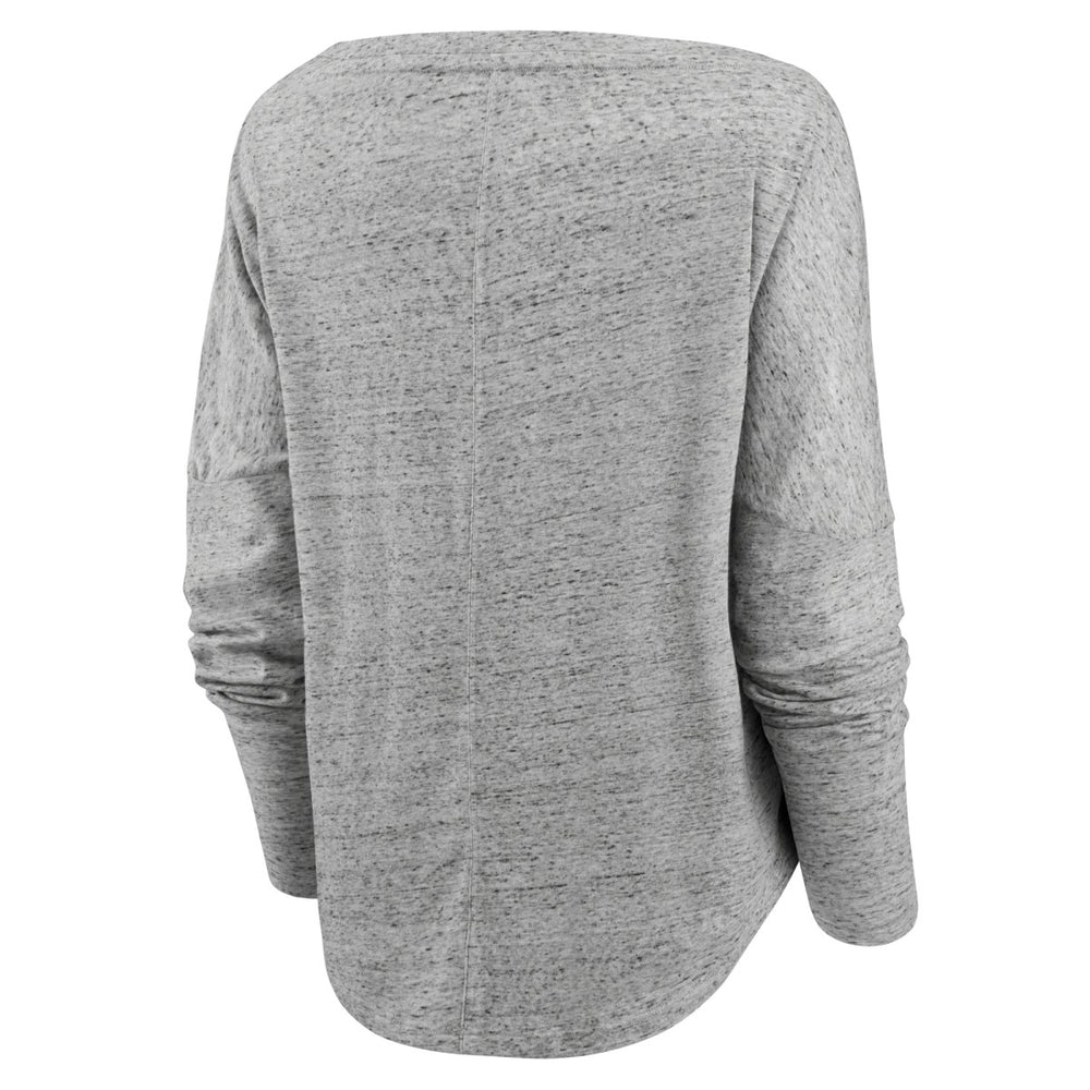 Los Angeles Lakers Women's Nostalgia Off-The-Shoulder Long Sleeve T-Shirt Heathered Gray - Fanatics