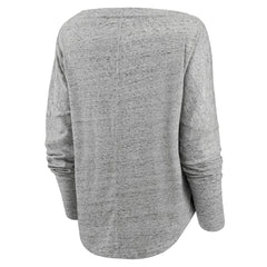 Los Angeles Lakers Women's Nostalgia Off-The-Shoulder Long Sleeve T-Shirt Heathered Gray - Fanatics