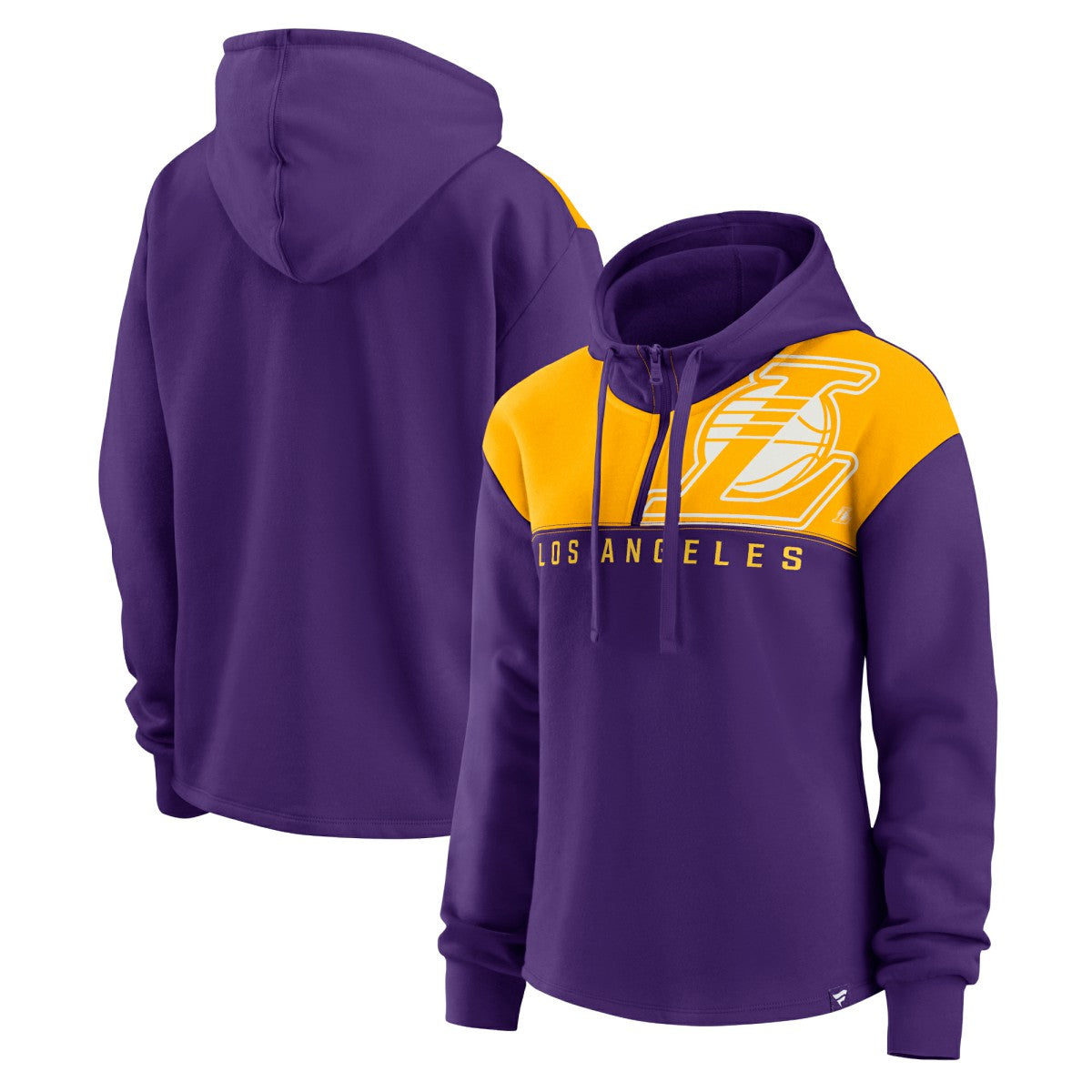 Los Angeles Lakers Women's Overslide Quarter-Zip Fleece Hoodie Purple - Fanatics