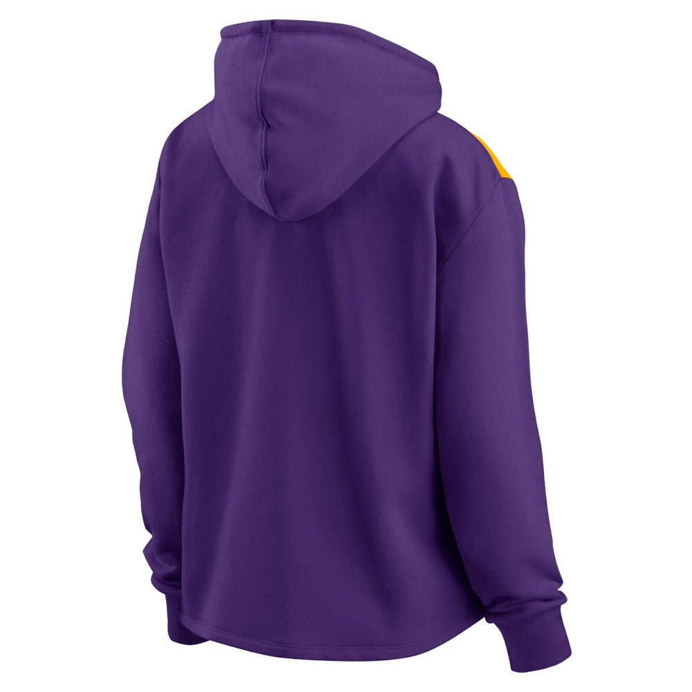 Los Angeles Lakers Women's Overslide Quarter-Zip Fleece Hoodie Purple - Fanatics