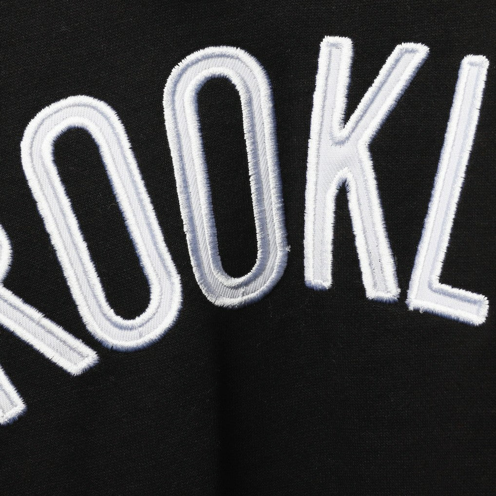 Brooklyn Nets Big & Tall Double Contrast Pullover Hoodie Black/White - Fanatics