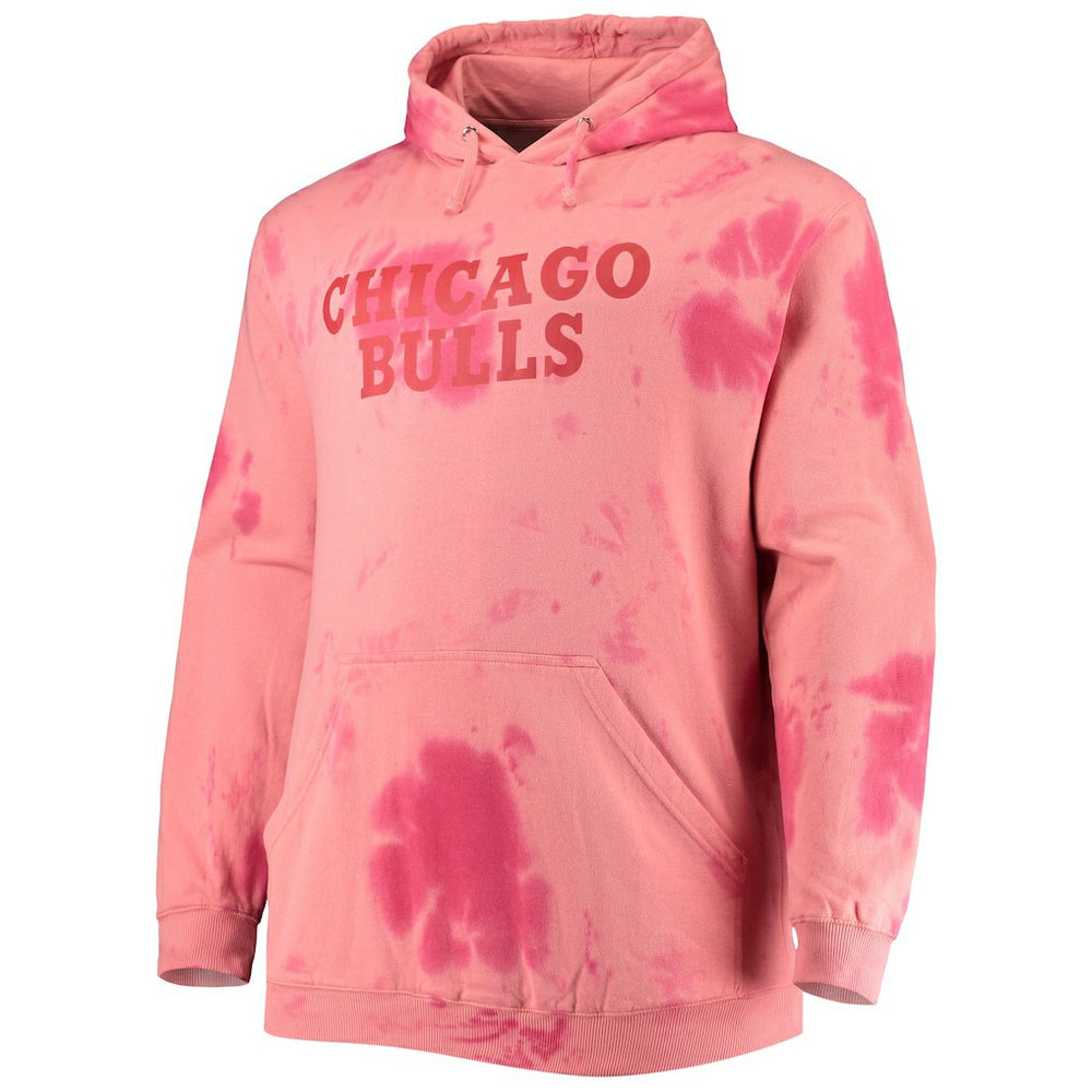 Chicago Bulls Big & Tall Wordmark Cloud Dye Pullover Hoodie Red - Fanatics