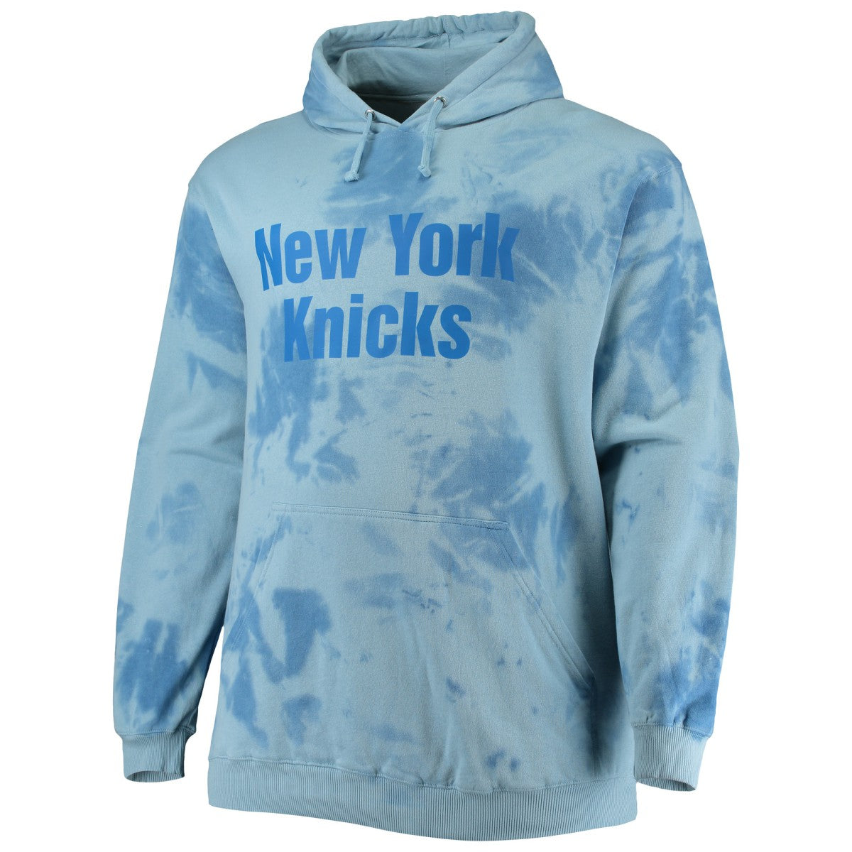 New York Knicks Big & Tall Wordmark Cloud Dye Pullover Hoodie Blue - Fanatics