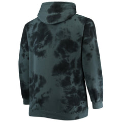 Brooklyn Nets Big & Tall Wordmark Cloud Dye Pullover Hoodie Black - Fanatics
