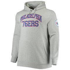 Philadelphia 76ers Hardwood Classics Big & Tall Throwback Pullover Hoodie Heathered Gray - Mitchell & Ness