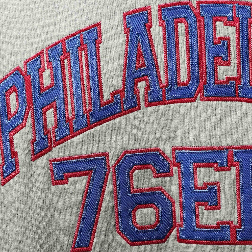 Philadelphia 76ers Hardwood Classics Big & Tall Throwback Pullover Hoodie Heathered Gray - Mitchell & Ness