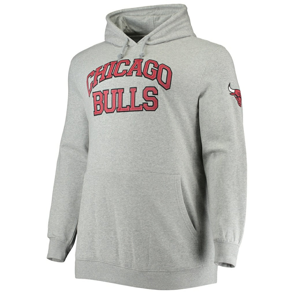 Chicago Bulls Hardwood Classics Big & Tall Throwback Pullover Hoodie Heathered Gray - Mitchell & Ness