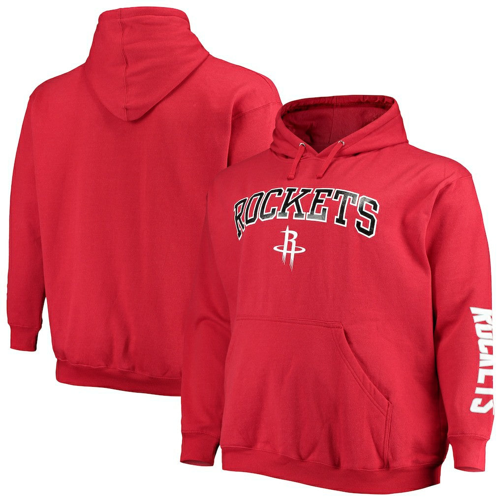 Houston Rockets Big & Tall Team Wordmark Pullover Hoodie Red - Fanatics