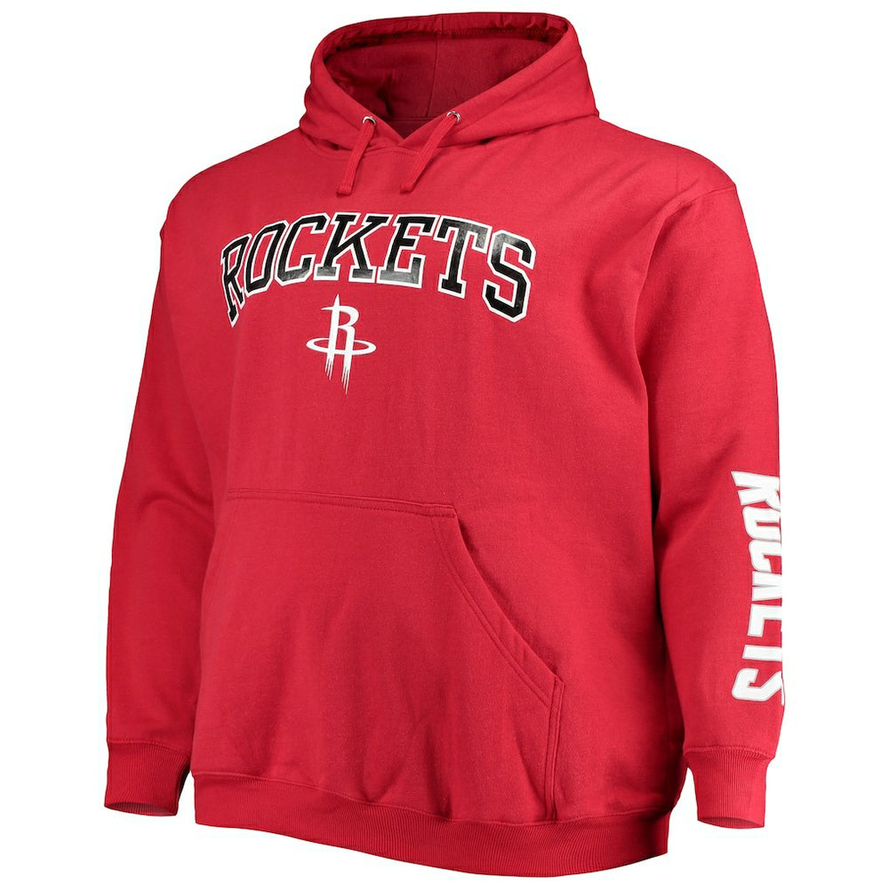 Houston Rockets Big & Tall Team Wordmark Pullover Hoodie Red - Fanatics