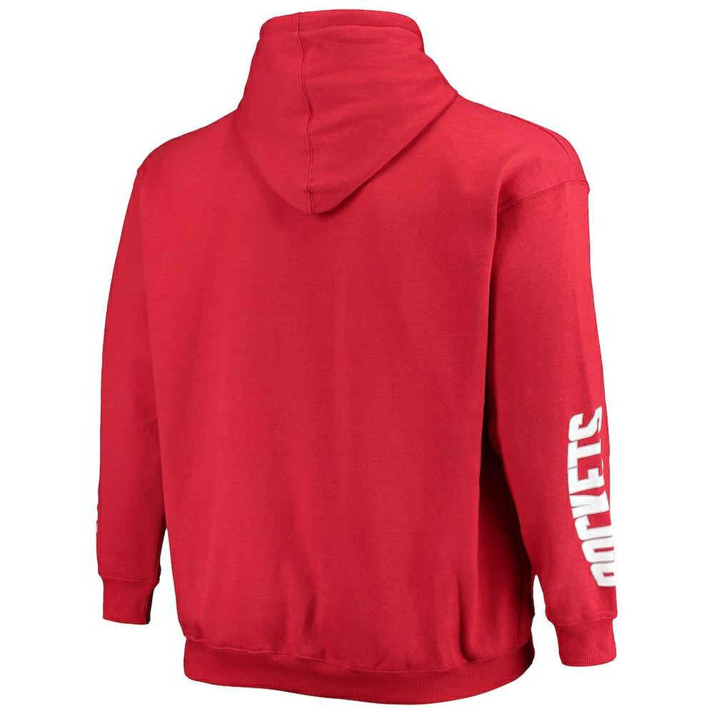 Houston Rockets Big & Tall Team Wordmark Pullover Hoodie Red - Fanatics