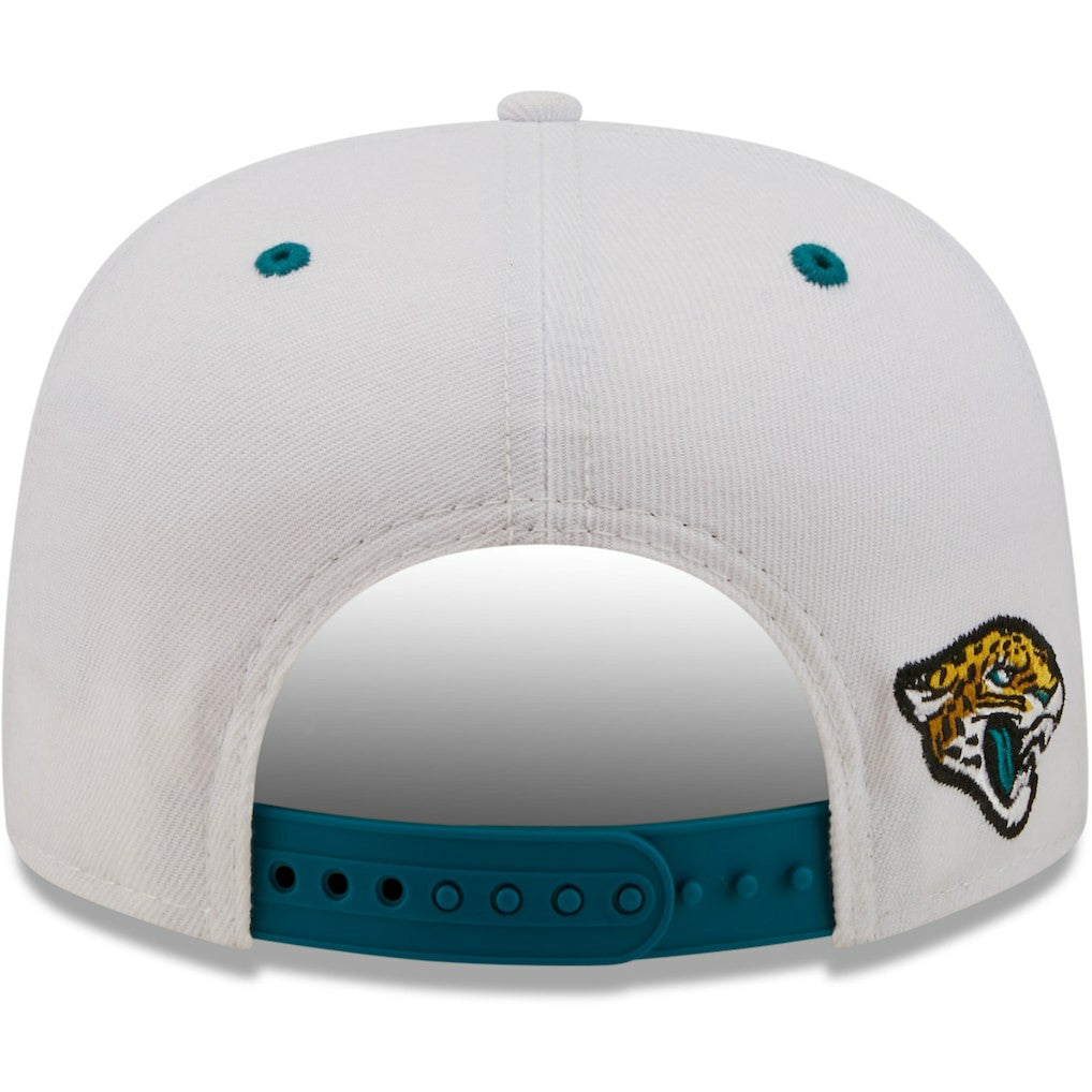 Jacksonville Jaguars New Era Sparky Original 9FIFTY Snapback Hat - White/Teal Hats