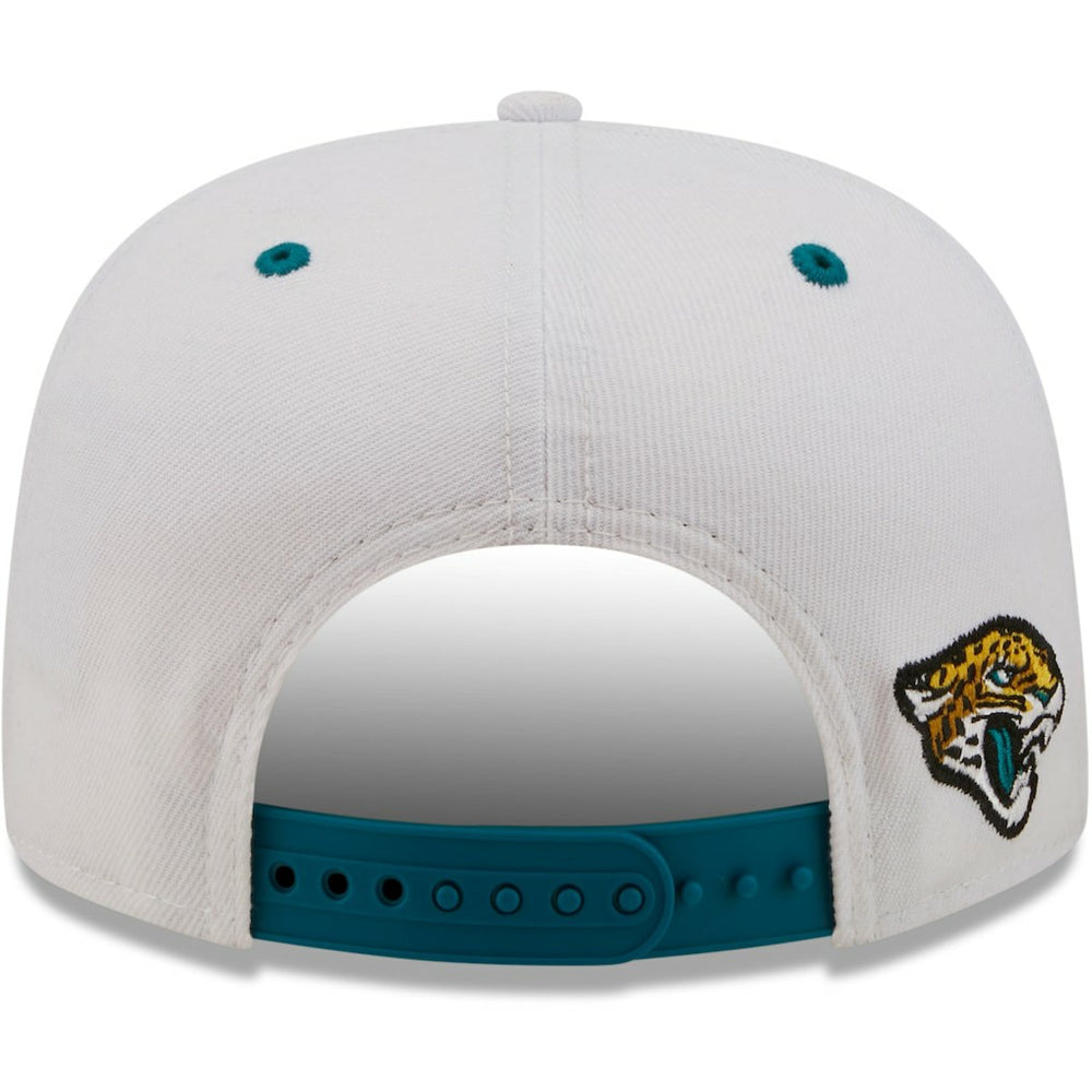 Jacksonville Jaguars New Era Sparky Original 9FIFTY Snapback Hat - White/Teal Hats