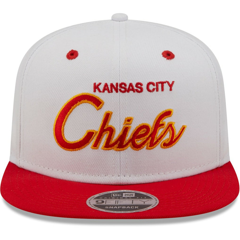 Kansas City Chiefs New Era Sparky Original 9FIFTY Snapback Hat - White/Red Hats