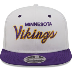 Minnesota Vikings New Era Sparky Original 9FIFTY Snapback Hat - White/Purple Hats