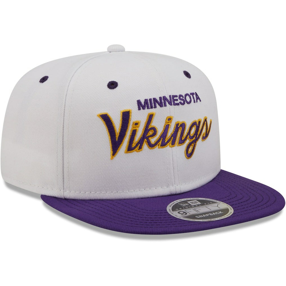 Minnesota Vikings New Era Sparky Original 9FIFTY Snapback Hat - White/Purple Hats