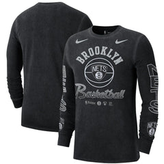 Brooklyn Nets Courtside Retro Elevated Long Sleeve T-Shirt Black - Nike