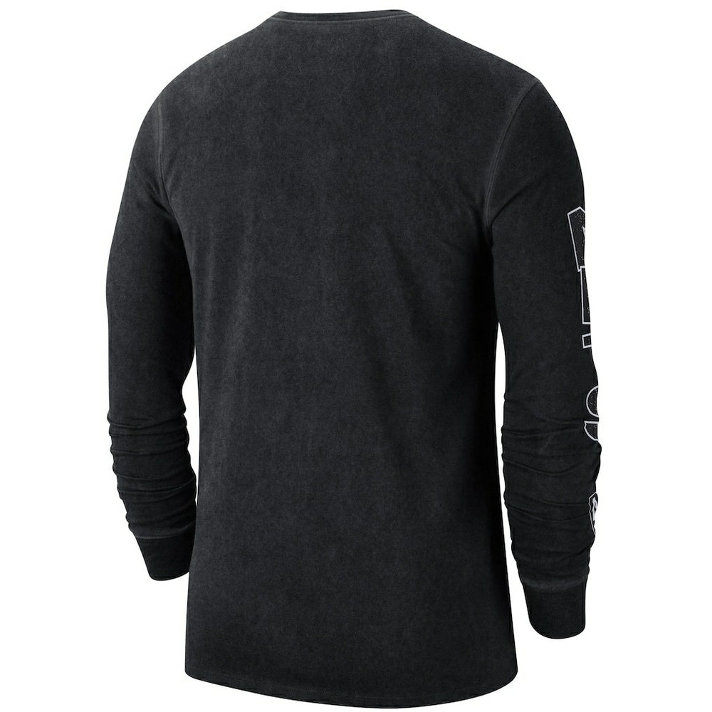 Brooklyn Nets Courtside Retro Elevated Long Sleeve T-Shirt Black - Nike