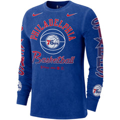 Philadelphia 76ers Courtside Retro Elevated Long Sleeve T-Shirt Royal - Nike