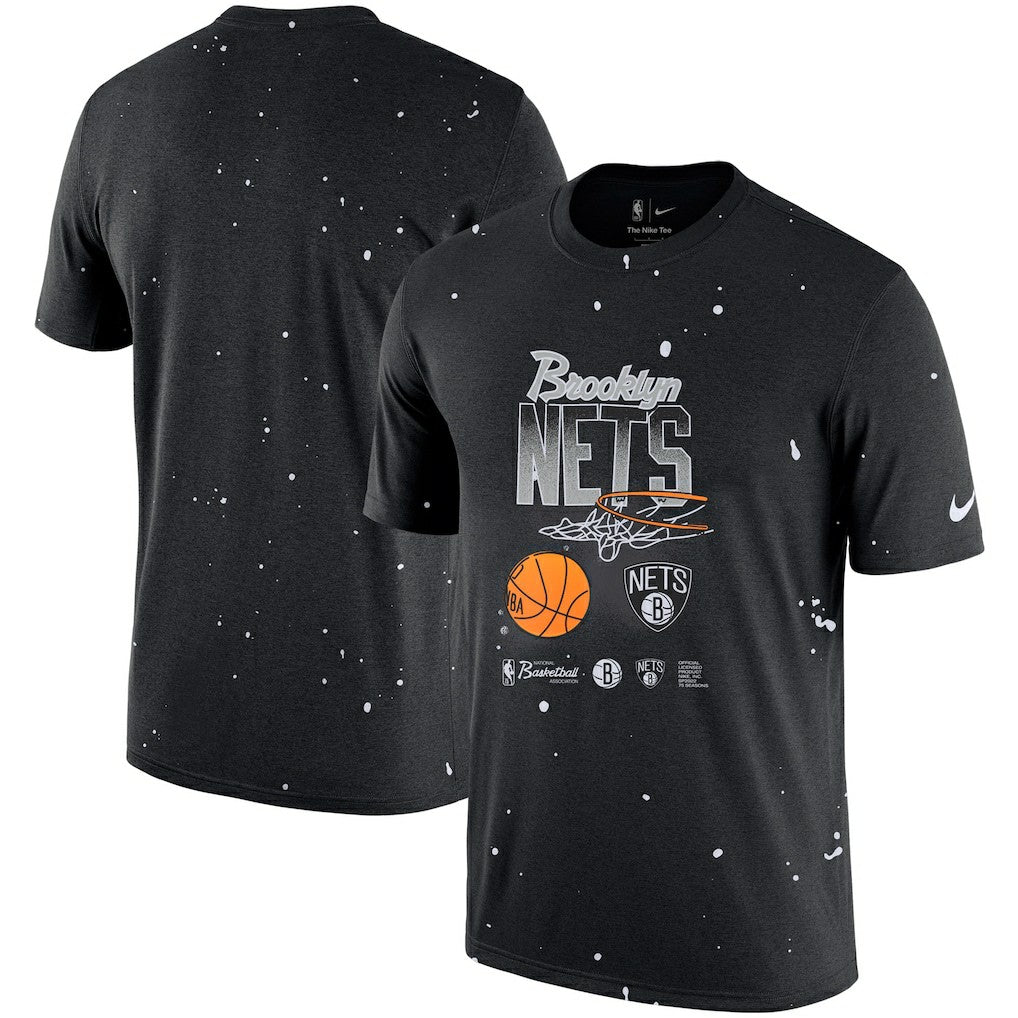 Brooklyn Nets Courtside Splatter T-Shirt Black - Nike