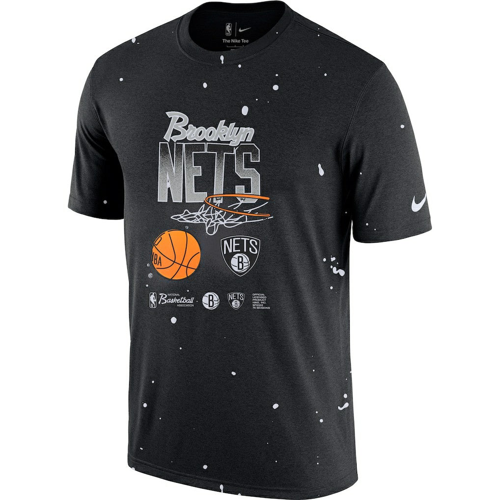 Brooklyn Nets Courtside Splatter T-Shirt Black - Nike