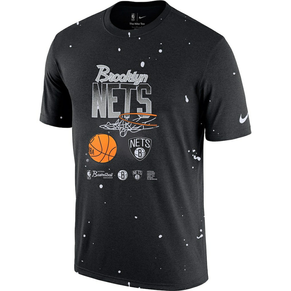 Brooklyn Nets Courtside Splatter T-Shirt Black - Nike