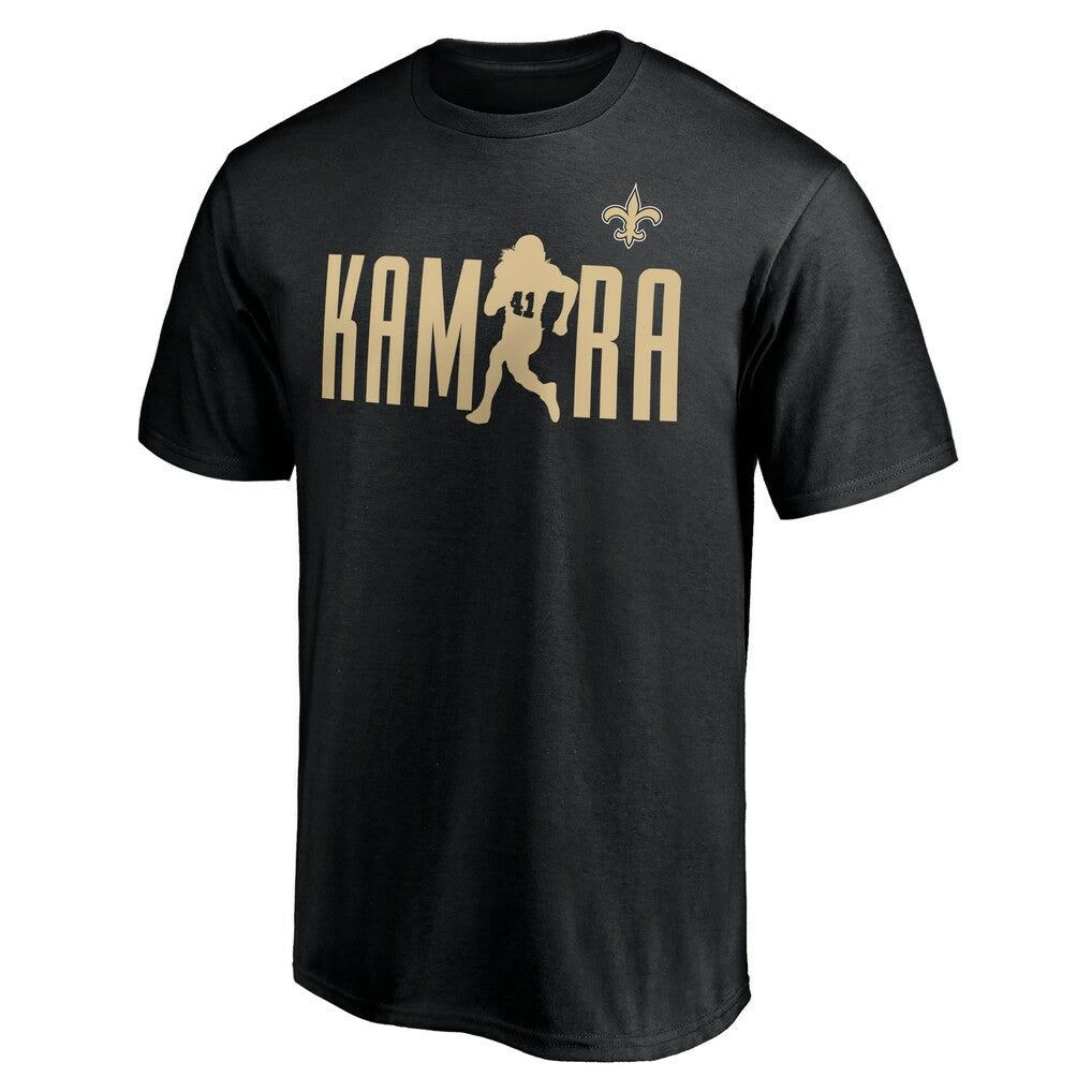 Alvin Kamara New Orleans Saints Checkdown T-Shirt - Black T-shirts