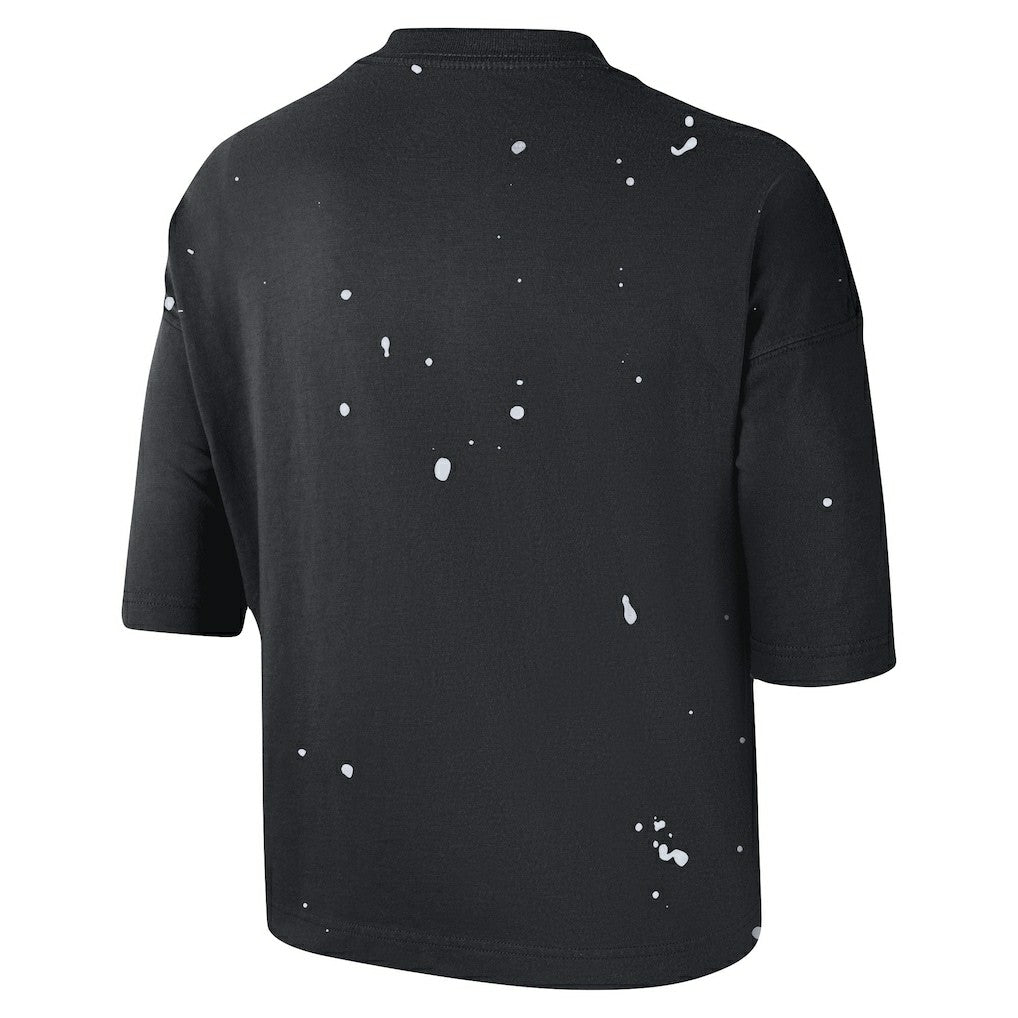 Brooklyn Nets Women's Courtside Splatter Cropped T-Shirt Black - Nike