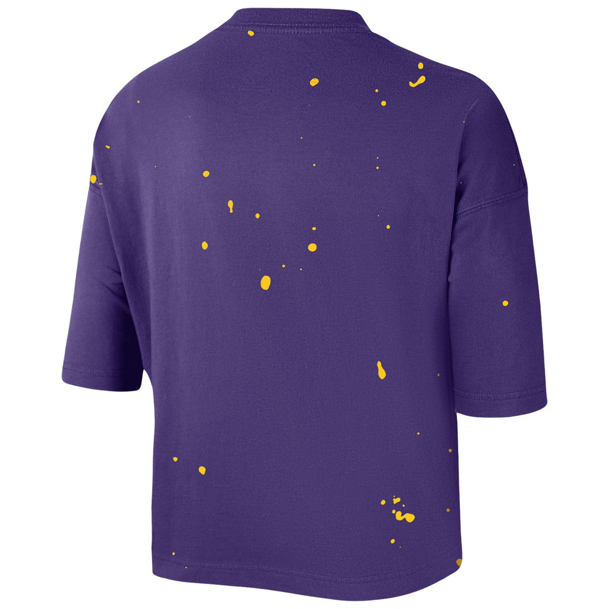 Los Angeles Lakers Women's Courtside Splatter Cropped T-Shirt Purple - Nike