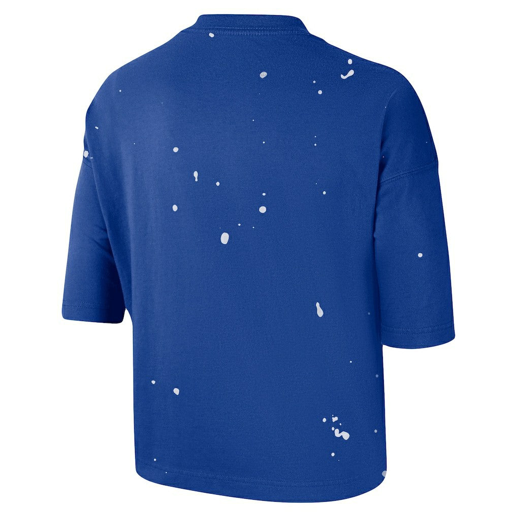 Philadelphia 76ers Women's Courtside Splatter Cropped T-Shirt Royal - Nike