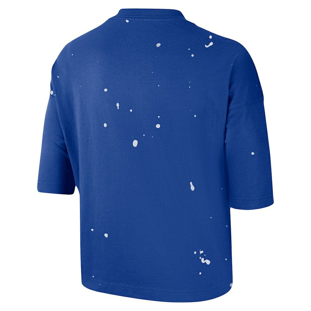 Philadelphia 76ers Women's Courtside Splatter Cropped T-Shirt Royal - Nike