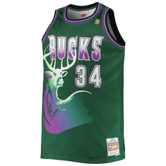 Ray Allen Milwaukee Bucks Big & Tall 1996/97 Hardwood Classics Swingman Jersey Hunter Green - Mitchell & Ness