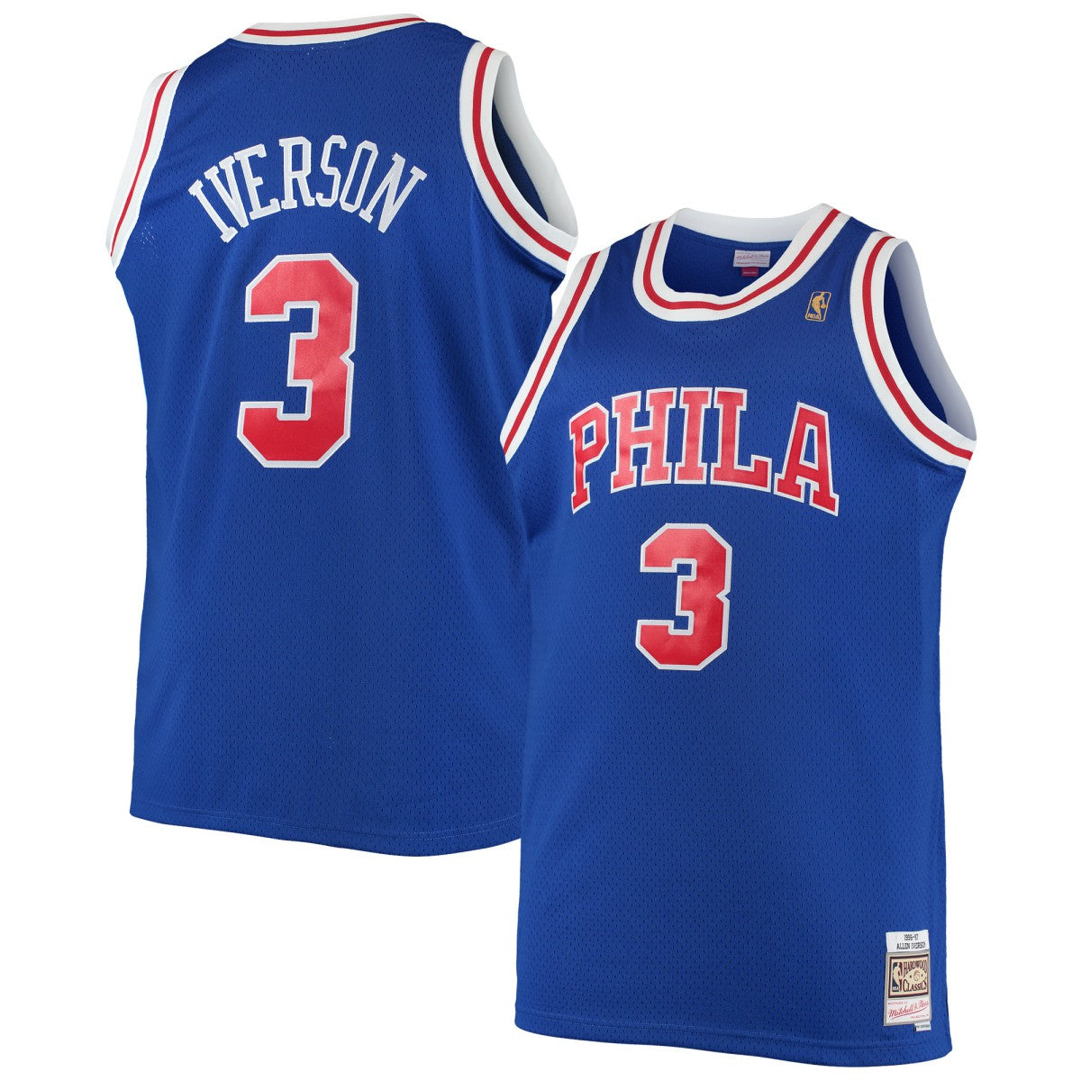 Allen Iverson Philadelphia 76ers 1996/97 Big & Tall Hardwood Classics Swingman Jersey Royal - Mitchell & Ness outlet
