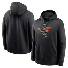 Baltimore Orioles Nike Alternate Logo Club Pullover Hoodie - Black Hoodies